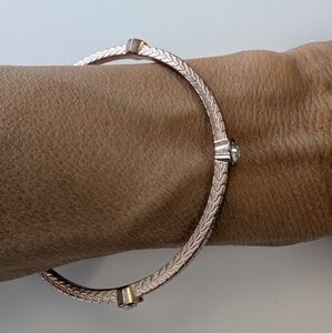 VTG GRAZIANO ROSE GOLD TONE & CLEAR CRYSTAL BANGLE BRACELET